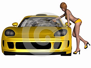 Grid Girl and Hot Car