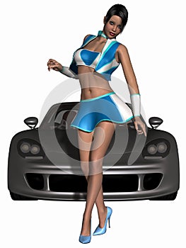 Grid Girl and Hot Car