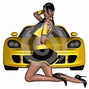 Grid Girl and Hot Car