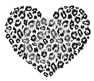 Sexy heart with leopard print pattern