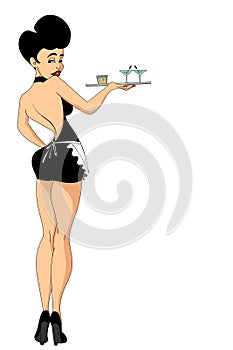 illustration waitress