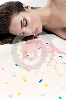 model poisoned with medicines photo