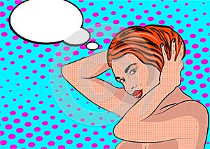 nude pop art girl in a shower