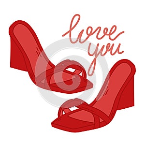 Sexy pair of red shoes vector illustration for Valentine's Day. 
