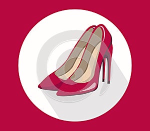 red stiletto shoes for lady vector template icon summer style