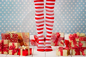 Santa woman legs