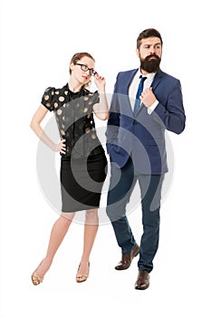 Sexy secretary and manager. Love concept. Man and woman business colleagues. In love with ceo. Office flirt. Career