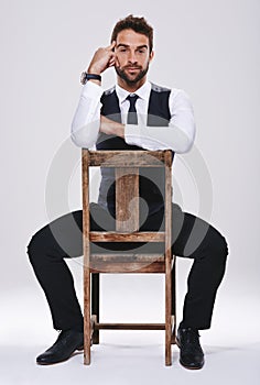 Sexy and stylish. Studio shot of a handsome and well-dressed young man.