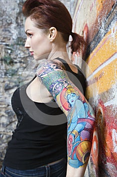 tattooed woman.