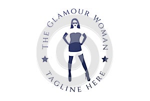 Sexy Woman Girl Lady for Model Dance or Beauty Fashion Logo Design