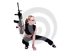 Eine Frau Waffen 