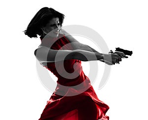 woman holding gun silhouette