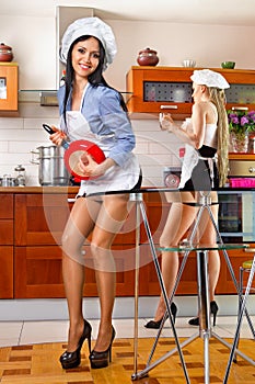 Una mujer en La cocina 