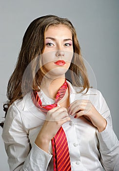 Woman with Red Tie