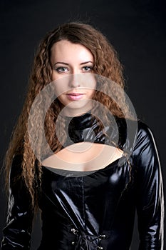 woman in skintight latex photo