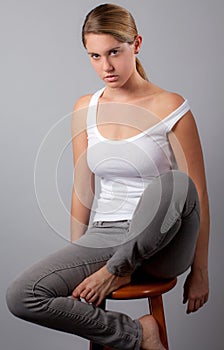 Young Woman in Wifebeater