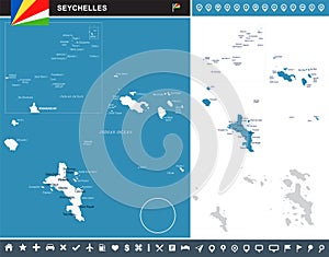 Seychelle - infographic map - Detailed Vector Illustration