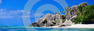 Seychelles beach panorama photo