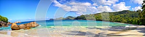 Seychelles beach panorama photo