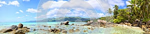 Seychelles beach panorama photo