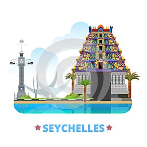 Seychelles country design template Flat cartoon st