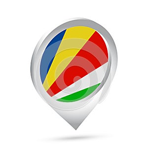 Seychelles flag 3d pin icon