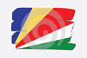 Seychelles Flag with colored hand drawn lines in Vector Format