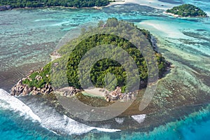 Seychelles island nature vacation holidays symbolic picture paradise ocean aerial photo
