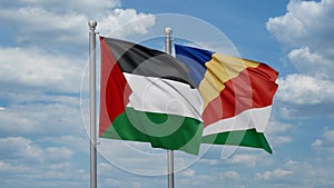 Seychelles and Palestine two flags