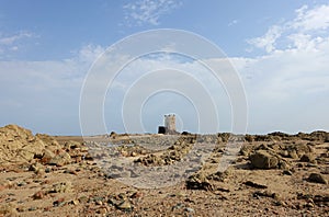 Seymour tower, which you can only walk to at low tide