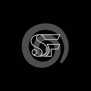 SF or FS letter design with different colour and illustration. Abstract letter design.