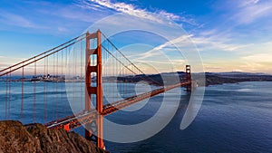 SF Golden Gate Bridge at sunset photo