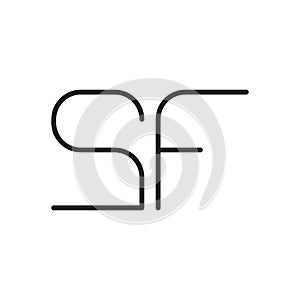 sf initial letter vector logo icon