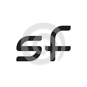 sf initial letter vector logo icon