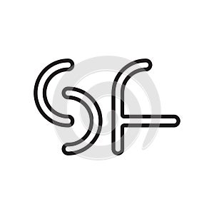 sf initial letter vector logo icon