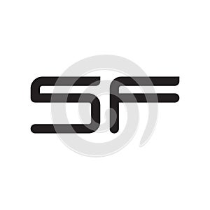 sf initial letter vector logo icon