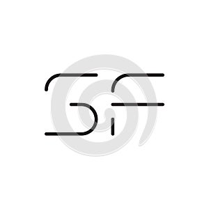 sf initial letter vector logo icon