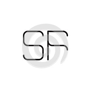 sf initial letter vector logo icon