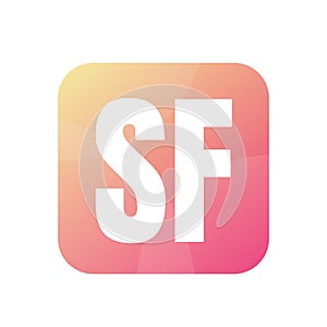 SF Letter Logo Design With Simple style