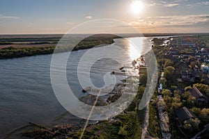 Sfantu Gheorghe Channel of the Danube at sunset