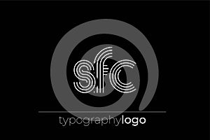 SFC modern geometric typography logo