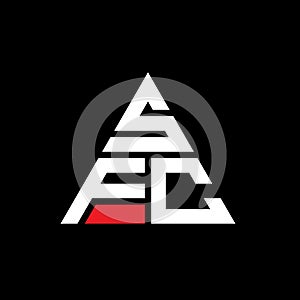 SFC triangle letter logo design with triangle shape. SFC triangle logo design monogram. SFC triangle vector logo template with red