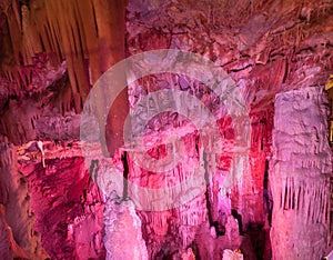 Sfedoin cave. Rose lights. photo