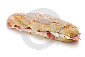 Sfilatino with ham and cheese