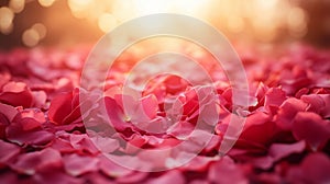 Sfondo per celebrazioni d'amore con petali di rose photo