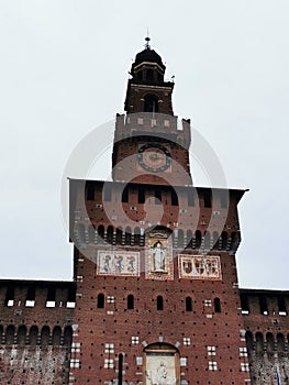 Sforza Castle (Castello Sforzesco) in Milan, Italy