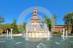 Sforza castle in Milan city in Italy