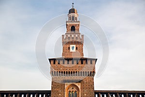 Sforza's Castle (Catello Sforzesco) in Milan, Italy.