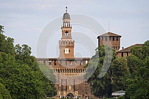 Sforzesco castle and its beautiful park that surrounds it