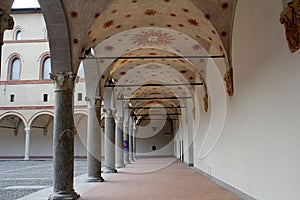 Sforzesco castle in milan stronghold court